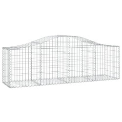 vidaXL Cesta de gaviones forma arco hierro galvanizado 200x50x60/80 cm