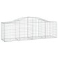 vidaXL Cesta de gaviones forma arco hierro galvanizado 200x50x60/80 cm