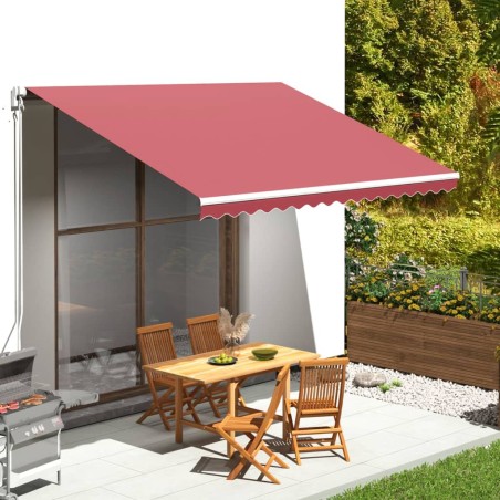 vidaXL Tela de repuesto para toldo rojo burdeos 4x3 m