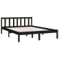 vidaXL Estructura de cama de madera maciza de pino negra 160x200 cm vidaXL Estructura de cama de madera maciza de pino negra 160x200 cm