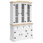 vidaXL Aparador Corona madera maciza pino mexicano blanco 112x43x196cm vidaXL Aparador Corona madera maciza pino mexicano blanco 112x43x196cm