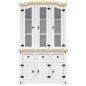 vidaXL Aparador Corona madera maciza pino mexicano blanco 112x43x196cm vidaXL Aparador Corona madera maciza pino mexicano blanco 112x43x196cm