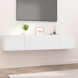 vidaXL Muebles para TV 2 uds madera contrachapada blanco 80x30x30 cm