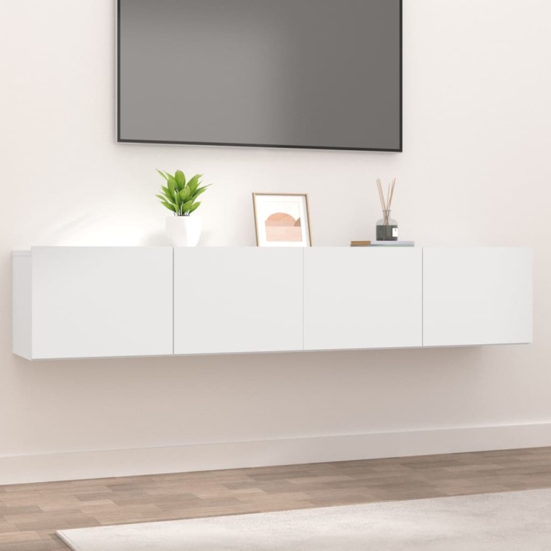 vidaXL Muebles para TV 2 uds madera contrachapada blanco 80x30x30 cm vidaXL Muebles para TV 2 uds madera contrachapada blanco 80x30x30 cm
