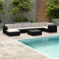 vidaXL Set de muebles de jardín 8 pzas y cojines ratán sintético negro vidaXL Set de muebles de jardín 8 pzas y cojines ratán sintético negro