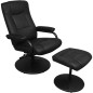 vidaXL Sillón de TV con reposapiés cuero sintético sintético negro vidaXL Sillón de TV con reposapiés cuero sintético sintético negro