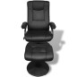 vidaXL Sillón de TV con reposapiés cuero sintético sintético negro vidaXL Sillón de TV con reposapiés cuero sintético sintético negro