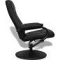 vidaXL Sillón de TV con reposapiés cuero sintético sintético negro vidaXL Sillón de TV con reposapiés cuero sintético sintético negro