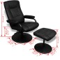 vidaXL Sillón de TV con reposapiés cuero sintético sintético negro vidaXL Sillón de TV con reposapiés cuero sintético sintético negro