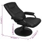 vidaXL Sillón de TV con reposapiés cuero sintético sintético negro vidaXL Sillón de TV con reposapiés cuero sintético sintético negro