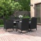 vidaXL Set comedor de jardín 7 pzas y cojines ratán sintético y vidrio vidaXL Set comedor de jardín 7 pzas y cojines ratán sintético y vidrio