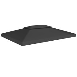 vidaXL Toldo de cenador 2 niveles 310 g/m² 4x3 m negro