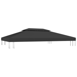 vidaXL Toldo de cenador 2 niveles 310 g/m² 4x3 m negro