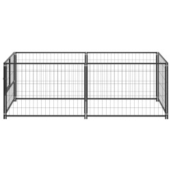 vidaXL Perrera de acero negro 200x100x70 cm