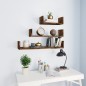 vidaXL Estantes de pared 3 unidades madera contrachapada roble ahumado vidaXL Estantes de pared 3 unidades madera contrachapada roble ahumado