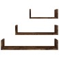 vidaXL Estantes de pared 3 unidades madera contrachapada roble ahumado vidaXL Estantes de pared 3 unidades madera contrachapada roble ahumado