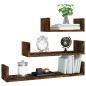 vidaXL Estantes de pared 3 unidades madera contrachapada roble ahumado vidaXL Estantes de pared 3 unidades madera contrachapada roble ahumado