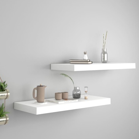 vidaXL Estantes flotantes de pared 2 uds MDF blanco 60x23,5x3,8 cm