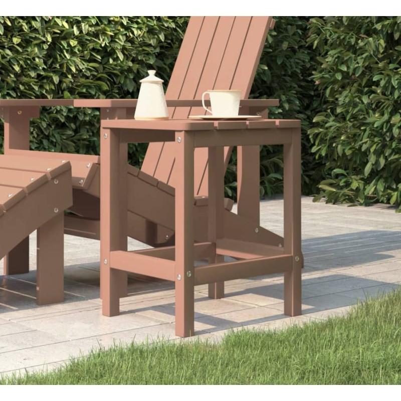 vidaXL Mesa de jardín Adirondack HDPE marrón 38x38x46 cm vidaXL Mesa de jardín Adirondack HDPE marrón 38x38x46 cm