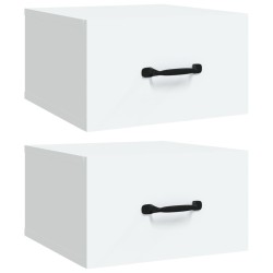 vidaXL Mesitas de noche de pared 2 uds blanco 35x35x20 cm