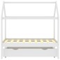 vidaXL Estructura de cama infantil y cajón madera pino blanca 70x140cm vidaXL Estructura de cama infantil y cajón madera pino blanca 70x140cm
