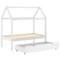 vidaXL Estructura de cama infantil y cajón madera pino blanca 70x140cm vidaXL Estructura de cama infantil y cajón madera pino blanca 70x140cm