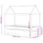 vidaXL Estructura de cama infantil y cajón madera pino blanca 70x140cm vidaXL Estructura de cama infantil y cajón madera pino blanca 70x140cm