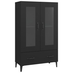 vidaXL Aparador de madera de ingeniería negro 70x31x115 cm