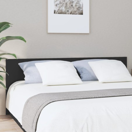 vidaXL Cabecero de cama madera contrachapada negro 200x1,5x80 cm