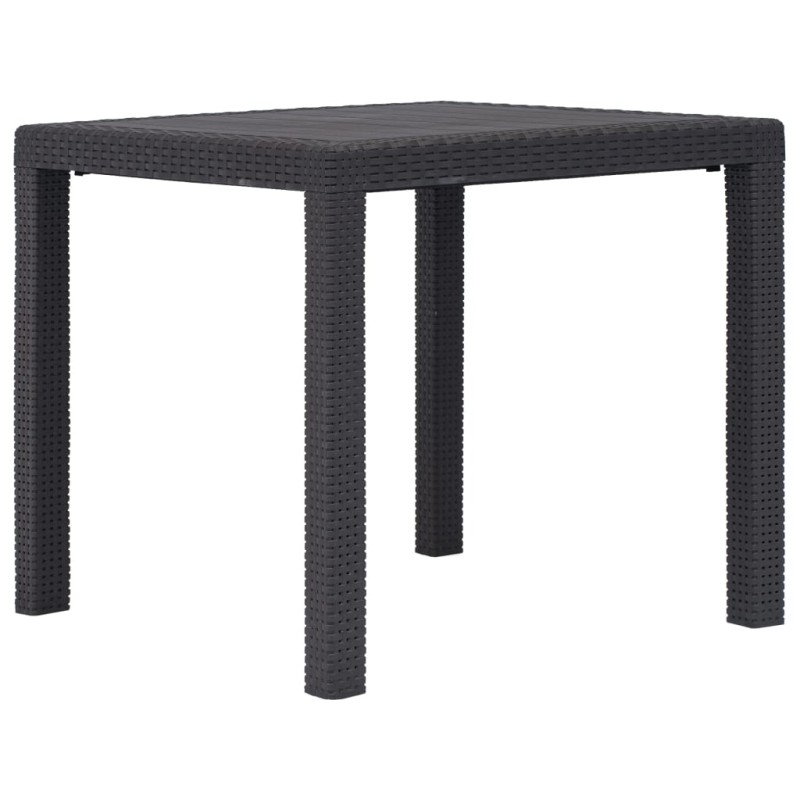 vidaXL Mesa de jardín de plástico aspecto ratán marrón 79x79x72 cm vidaXL Mesa de jardín de plástico aspecto ratán marrón 79x79x72 cm