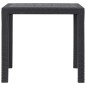 vidaXL Mesa de jardín de plástico aspecto ratán marrón 79x79x72 cm vidaXL Mesa de jardín de plástico aspecto ratán marrón 79x79x72 cm