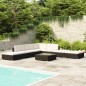 vidaXL Set muebles de jardín 8 piezas y cojines ratán sintético negro vidaXL Set muebles de jardín 8 piezas y cojines ratán sintético negro