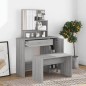 vidaXL Tocador con espejo color gris sonoma 86,5x35x136 cm vidaXL Tocador con espejo color gris sonoma 86,5x35x136 cm