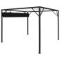 vidaXL Cenador de jardín con tejado retráctil gris antracita 3x3 m vidaXL Cenador de jardín con tejado retráctil gris antracita 3x3 m