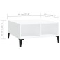 vidaXL Mesa de centro madera contrachapada blanca 60x60x30 cm vidaXL Mesa de centro madera contrachapada blanca 60x60x30 cm