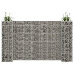 vidaXL Jardinera de gaviones forma de H alambre de acero 260x40x150 cm