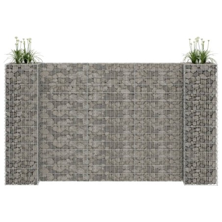 vidaXL Jardinera de gaviones forma de H alambre de acero 260x40x150 cm