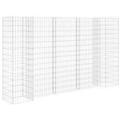 vidaXL Jardinera de gaviones forma de H alambre de acero 260x40x150 cm