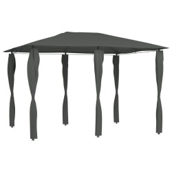 vidaXL Cenador con cubiertas de postes antracita 3x4x2,6 m 160 g/m²