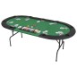 vidaXL Tablero de póker plegable en 3 partes 9 jugadores ovalado verde vidaXL Tablero de póker plegable en 3 partes 9 jugadores ovalado verde