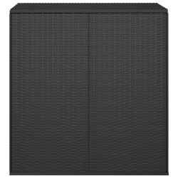 vidaXL Baúl de cojines para jardín de ratán PE negro 100x49x103,5 cm
