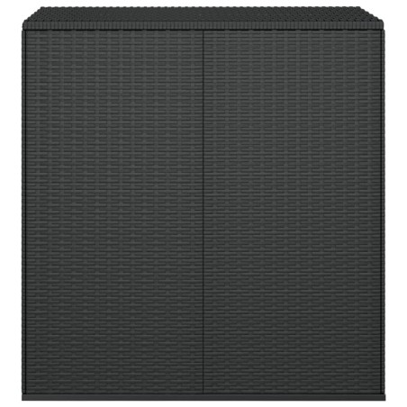 vidaXL Baúl de cojines para jardín de ratán PE negro 100x49x103,5 cm