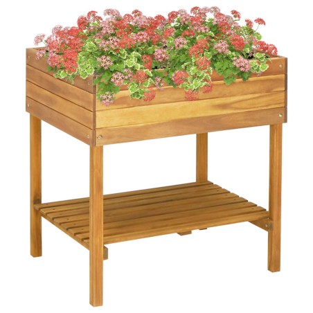 vidaXL Jardinera elevada de madera maciza de acacia 78,5x58,5x78,5 cm