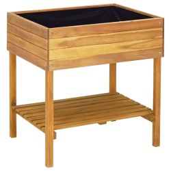vidaXL Jardinera elevada de madera maciza de acacia 78,5x58,5x78,5 cm