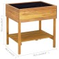 vidaXL Jardinera elevada de madera maciza de acacia 78,5x58,5x78,5 cm