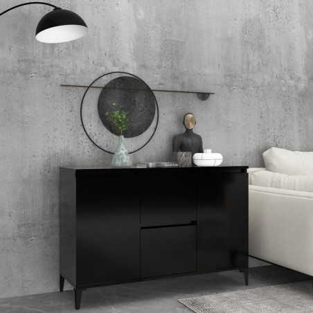 vidaXL Aparador de madera contrachapada negro 104x35x70 cm