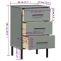 vidaXL Mesita de noche patas de metal madera maciza pino gris OSLO vidaXL Mesita de noche patas de metal madera maciza pino gris OSLO