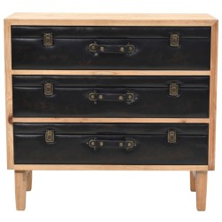 vidaXL Cajonera de madera maciza de abeto 80x36x75 cm