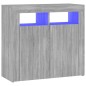 vidaXL Aparador con luces LED gris Sonoma 80x35x75 cm vidaXL Aparador con luces LED gris Sonoma 80x35x75 cm
