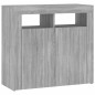 vidaXL Aparador con luces LED gris Sonoma 80x35x75 cm vidaXL Aparador con luces LED gris Sonoma 80x35x75 cm